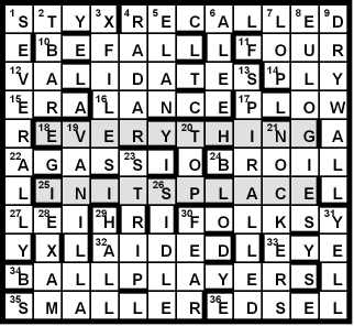 Strongly in Favor of Orderliness solution grid