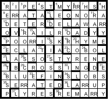 X Marks the Spot solution grid